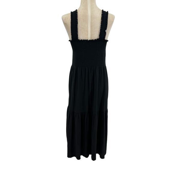 Nation LTD Shoshanah‎ Smocked Sundress Dress Midi Sleeveless Black Size Large - Picture 8 of 11